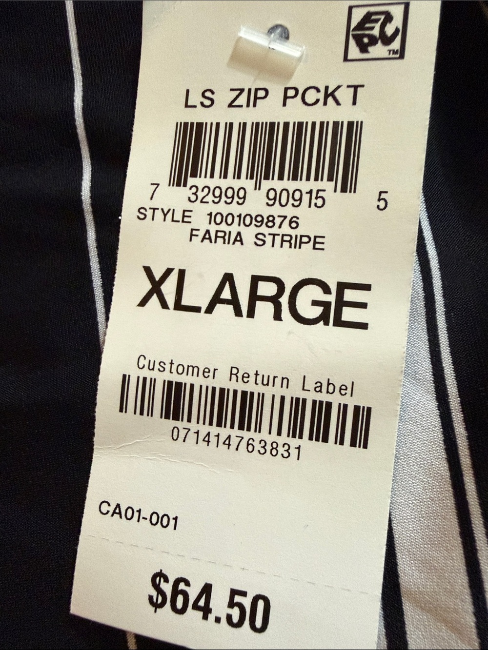 INC International Concepts  Black & White Striped Zip-Pocket Shirt NWT - Picture 5 of 5
